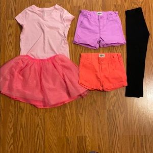 OshKosh Cat & Jack 4T 4 and 5 Lot Shorts Skirt Top